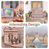 (Pre-order) TONECHEER TQ036 3D Creative Musical Puzzle DIY Rotating Music Box Kit (Romantic Paris)