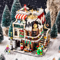 LOZ 1054 Christmas Coffe Shop 2506PCS Modular House Model Building Set