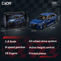 Pre-order Cada C61515W 1:8 Audi RS6 Super Sport Car 4663pcs Building Blocks Sets