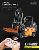 Reobrix Technic 22002 Forklift Building Blocks Set, MOC Remote Control Fork Truck Toy, Construction Machinery Model