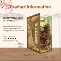 (Pre-order) Tonecheer TQ118 Song Dynasty Culture 3D Puzzle Wood Book Nook Shelf Insert