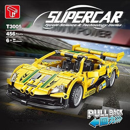 TGL Building Block, Pull Back Car Series, Yellow Classic Supercar (T3005) 456+ Pieces