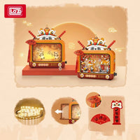 LOZ-1966 Panda shadow play TV Spring Festival building blocks