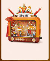 LOZ-1966 Panda shadow play TV Spring Festival building blocks