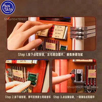Pantasy 85020 Retro Jukebox  with Coin & Sound Function, Mechanical Music Box Model with Acrylic Records, Recording Studio & Minifigure