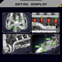 Mould King 10168 Motorised Hypercar W16 Engine & Gearbox Building Set | 2,899 Pcs