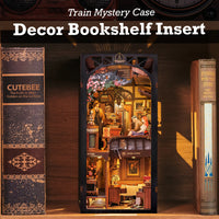 CUTEBEE Book Nook BTouch Light Dust Cover  Train Mystery Detective Doll Hosue