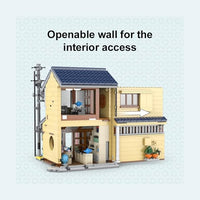 Pre-Order CADA C66010W Japanese Tea House Building Blocks Set, 1200 pcs Street View House Building Kit with Lighting Set,