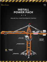 Reobrix Technic 22013 Tower Crane Building Blocks Set with Remote Control