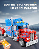 Mould King Building Block, Power Brick Series, Peterbilt 389 Heavy Container Truck with Control (15001) 839 Pieces