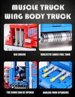 Mould King Building Block, Power Brick Series, Peterbilt 389 Heavy Container Truck with Control (15001) 839 Pieces