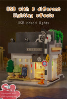 Pre-Order CaDA C66007W Summer Japanese Coffee Shop Modular MOC House Building Kit, 1116 Pieces Street View Bricks with Lighting Sets,