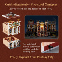 Pantasy 85019 Vintage European Grand Theater Building Set with Crystal Chandelier, Transparent Dome&Expandable Street Scenes Retro Collectible